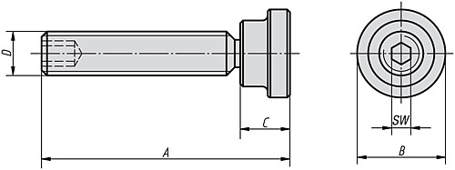 Kipp K0829.08X43 GEWINDESTIFT MIT DRUCKSTÜCK MIT DRUCKSTÜCK - KIPP K0829 Gewindestifte mit Druckstueck