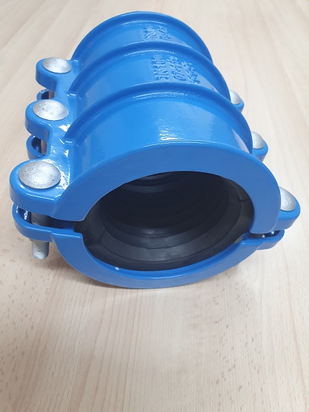 Leschhorn LS42-DN100 Rohrbruchdichtungsschellen für 107-119 mm, Gehäuse GJS-500-7 (alt GGG50) 250 y EPOXY beschichtet, Dichtung EPDM, Druck PN 16, Baulänge 230 mm - LE UR-42 Rohrbruchdichtschellen Gegaeuse GGG50