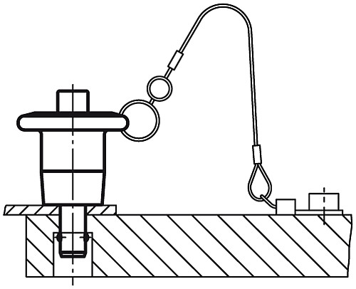 Kipp K0641.02510060 KUGELSPERRBOLZEN M. PILZKNOPF EDELSTAHL, D1=10, L=60, SELBST - KIPP K0641 Kugelsperrbolzen mit Pilzknopf Edelstah