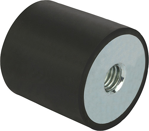 Norelem 26104-01001055 GUMMI METALL PUFFER TYP C, D=10, H=10 - Norelem 26104 Gummi Metall Puffer Typ C