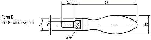 Norelem 06310-216 DREHB. BALLENGRIFF, STAHL, FORM E, D1=16 - Norelem 06310-E Drehbare Ballengriffe aus Stahl aehnlich DIN 98 - Form E