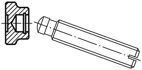 Norelem 07140-10 DRUCKSTÜCK DIN 6311 FORM S, D1=20, - Norelem 07140 Druckstuecke DIN 6311 erweitert