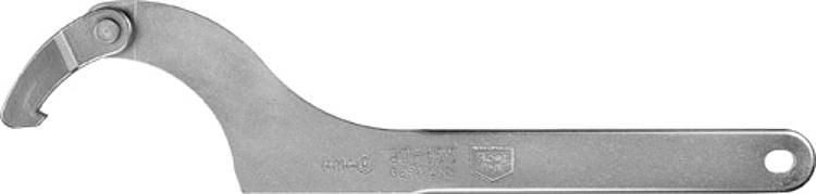 AMF 775SNI-155-230 Gelenk-Hakenschlüssel mit Nase, Montageausführung, Edelstahl rostfrei, Größe : 155-230, L: 420, T: 8 - LE 775SNI Gelenk-Hakenschluessel mit Nase - Montageausfuehrung - Edelstahlrostfrei-Abbildung