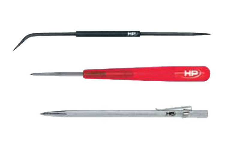 Helios Preisser, 0300 011  Reißnadel  mit je einer geraden und gebogenen Nadel, eingeschraubt und brüniert: Länge 200 mm, Chrom-Vanadium-Stahl, gehärtet - Helios Preisser 0300 Reißnadel