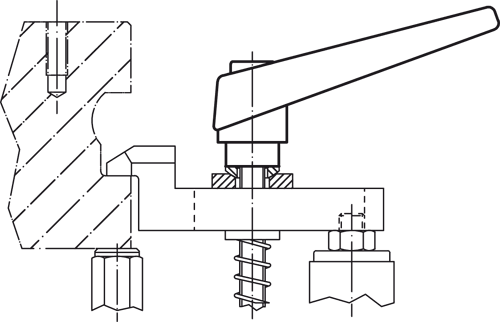 Halder 24400.0163 Verstellbarer Klemmhebel mit Schraube Ø 14 x M 6 x 25, grau - Verstellbare Klemmhebel Verstellbarer Klemmhebel mit Schraube - Durchmesser 13 x M 4 x 12 - schwarz orange