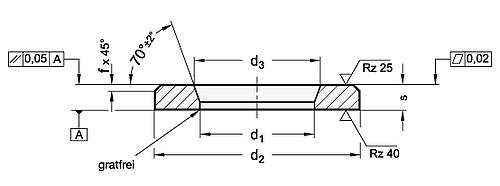 Ganter 6339-8,4-16-2,5-GO UNTERLEGSCHEIBE, HOCHFEST, GEOMET 500 - GN 6339 Hochfeste Unterlegscheiben - niedrige Form-Skizze