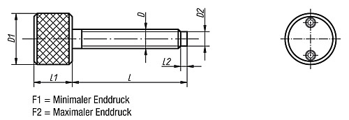 Norelem 07130-08X40 DREHMOMENTSCHRAUBE MIT DRUCKZAPFEN, D=M8, L=40 - Norelem 07130 Drehmomentschrauben mit Druckzapfen