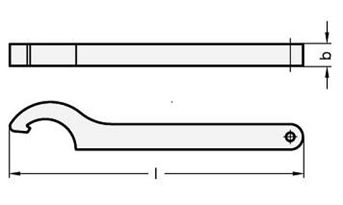 Leschhorn 1810-A40-42 Hakenschlüssel DIN 1810 mit Nase - Ganter DIN 1810 Hakenschluessel