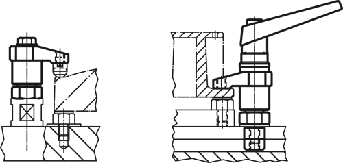 Halder 23310.0024 Aufsitzspanner Größe 25 x 35 mit verstellbarem Klemmhebel mit Axiallager - Aufsitzspanner - Groesse 25 25 x 35 - mit Spannschraube mit verstellbarem Klemmhebel mit Axiallager