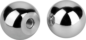 Kipp K0650.116042 KUGELKNOPF D1=16  M4, FORM C, ALU, POLIERT - DIN 319 Form C Edelstahlknopf