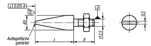 Norelem 33044-025080 MESSEINSATZ KEILFÖRMIG - Norelem 33044 Messeinsaetze keilfoermig