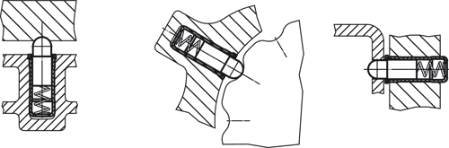 Halder 22080.0108 Federndes Druckstück glatte Ausführung  mit Bund und Bolzen Ø 8 Hülse und Bolzen aus rostfreiem Stahl - Federnde Druckstuecke Federndes Druckstueck - glatte Ausfuehrung
