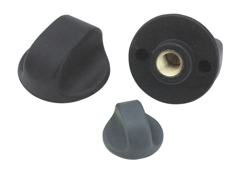 Leschhorn G794 Kugelgriff mit Gewindebuchse  D 25; d 12; Gewinde d1 M08; Kunststoff PA, schwarz - Boteco G794 Kugelgriff mit Gewindebuchse