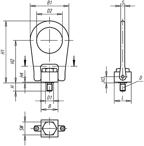Norelem 07774-08 DREHLASTBÜGEL - Norelem 07774 Drehlastbuegel