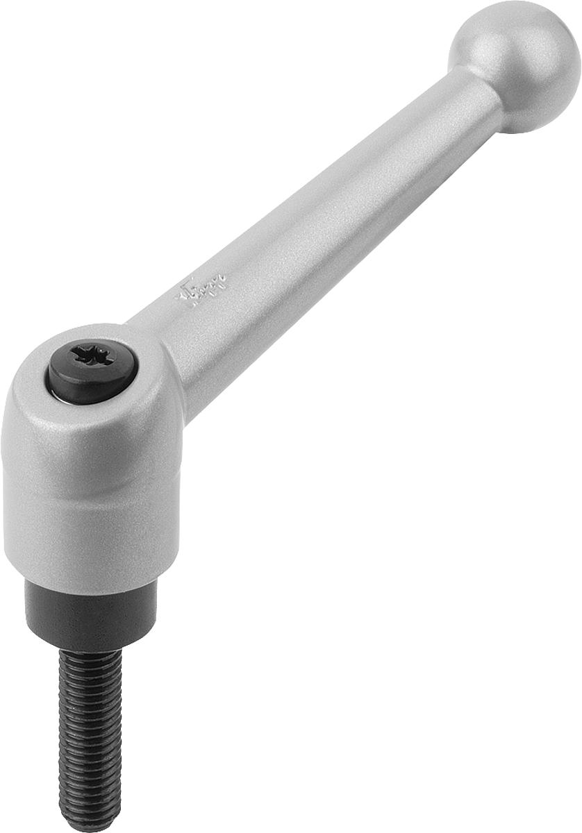 Kipp K0116.2063X50 KLEMMHEBEL GR.2  M6X50, GRIFFHEBEL SILBER METALLIC - K0116-2063X50 KLEMMHEBEL GR 2 M6X50 - GRIFFHEBEL SILBER METALLIC
