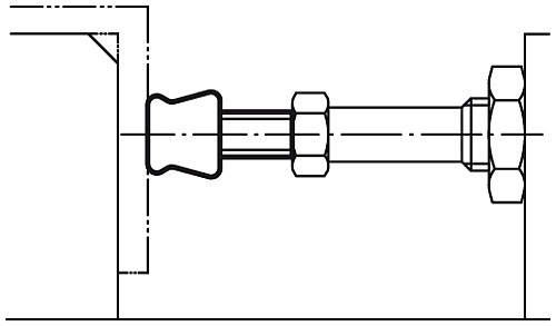 Kipp K0690.08 NEOPREN DRUCKSCHRAUBE, M8X46, H=63 - KIPP K0690 Neopren Druckschrauben