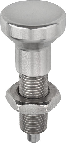 Kipp K0634.002903 ARRETIERBOLZEN GR.9 FORM H    EDELSTAHL, ARRETIERSTIFT GEH R - KIPP K0634-H Arretierbolzen Edelstahl ohne Bund Fo