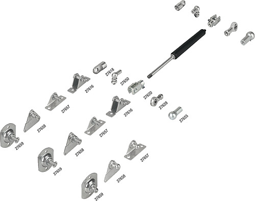 Norelem 26200-0412030X100 GASDRUCKFEDER D= 4, D1=12, Hub= 30 F1=100N              FÜLL - Norelem 26200 Gasdruckfedern