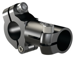 DESTACO TCL 40M-20M-A; T-Klemmstücke Rohr-Rohr mit Scharnier, D1= 40 mm, D2= 20 mm, Verschraubung: rechts,  Winkel 0°, Maximale statische Belastung 150 Nm, Material: Aluminium - LE70000 TCL-T-Mono-Klemmen