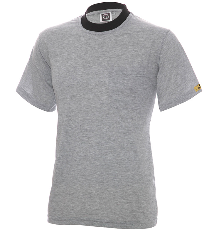 MIMOZA M100-150-6-3XL  ESD T-Shirt Kobaltblau 3XL, Aus Baumwolle und Leitgarn hergestellt - MIMOZA ESD T-Shirt Grau