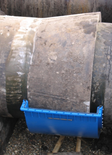 Leschhorn LS2-SB-DN 200-202x300 Übergangskupplung, Seite A+B RohrØ= 202 mm, KapselØ= 295 mm, Kapsellänge= 300mm, Druck PN16, Material: Edelstahl 1.4301, Dichtung EPDM, Oberflächenschutz gebeizt und passiviert. - LS2-TK Transitional Kupplung Anwendung Halbschalen