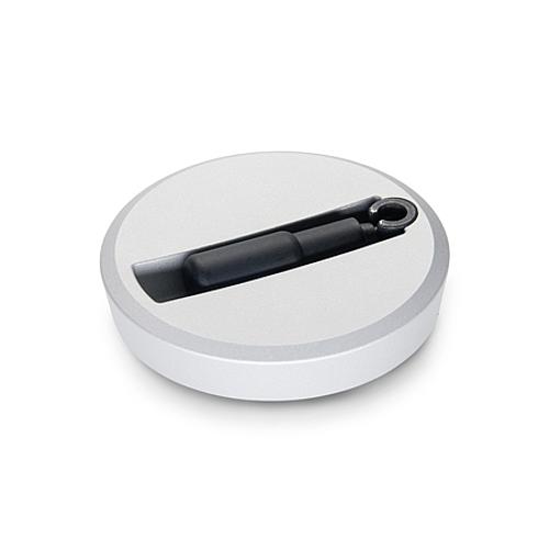 Ganter 923.3-100-B10-R-SR UMLEGGRIFF SCHEIBENHANDRAD, SILBER MATT BESCHICHT. - GN 923-3 Umleggriff Handraeder - Griff arretiert-Abbildung