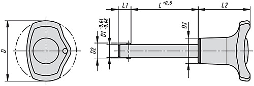 Kipp K0363.4710050 KUGELSPERRBOLZEN, D1=10, L=50 - KIPP K0363 Kugelsperrbolzen selbstsichernd