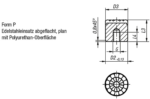 Norelem 07113-08126 EINSATZ RUND FORM P D2=8, L3=12 - Norelem 07113-P Einsaetze rund Form P