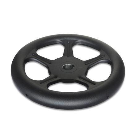 Ganter 228-ST-125-B11-A-SW Handräder, aus Stahlblech - GN-228-Handraeder-aus-Stahlblech-ohne-Griff-mit-Nabennut-Stahl-Abbildung