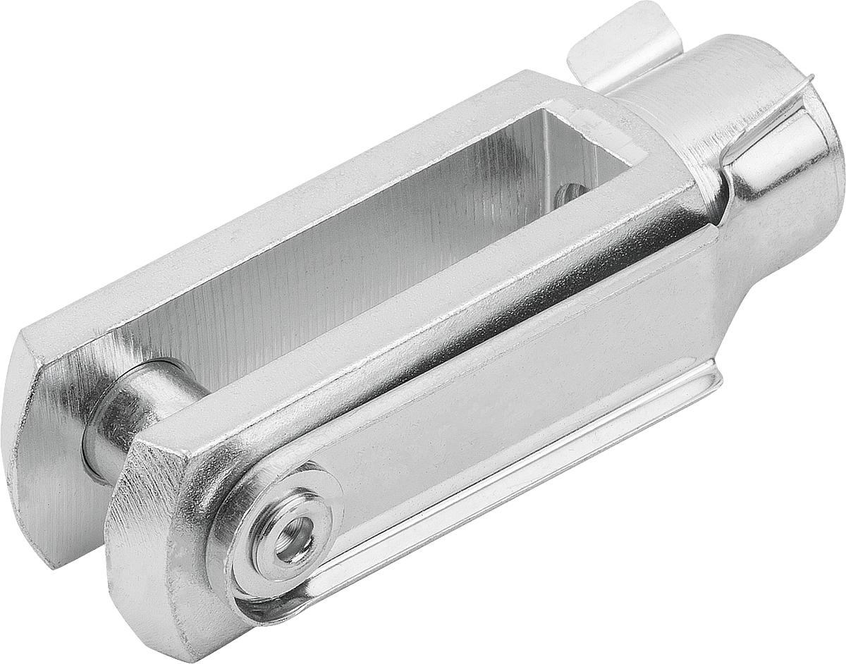 Norelem 27620-1040 GABELKOPF M.FEDERKLAPPBOLZEN, RECHTS, D2=M10, A=20 - 27620-1040 GABELKOPF MIT FEDERKLAPPBOLZEN - RECHTS - D2 M10 - A 20