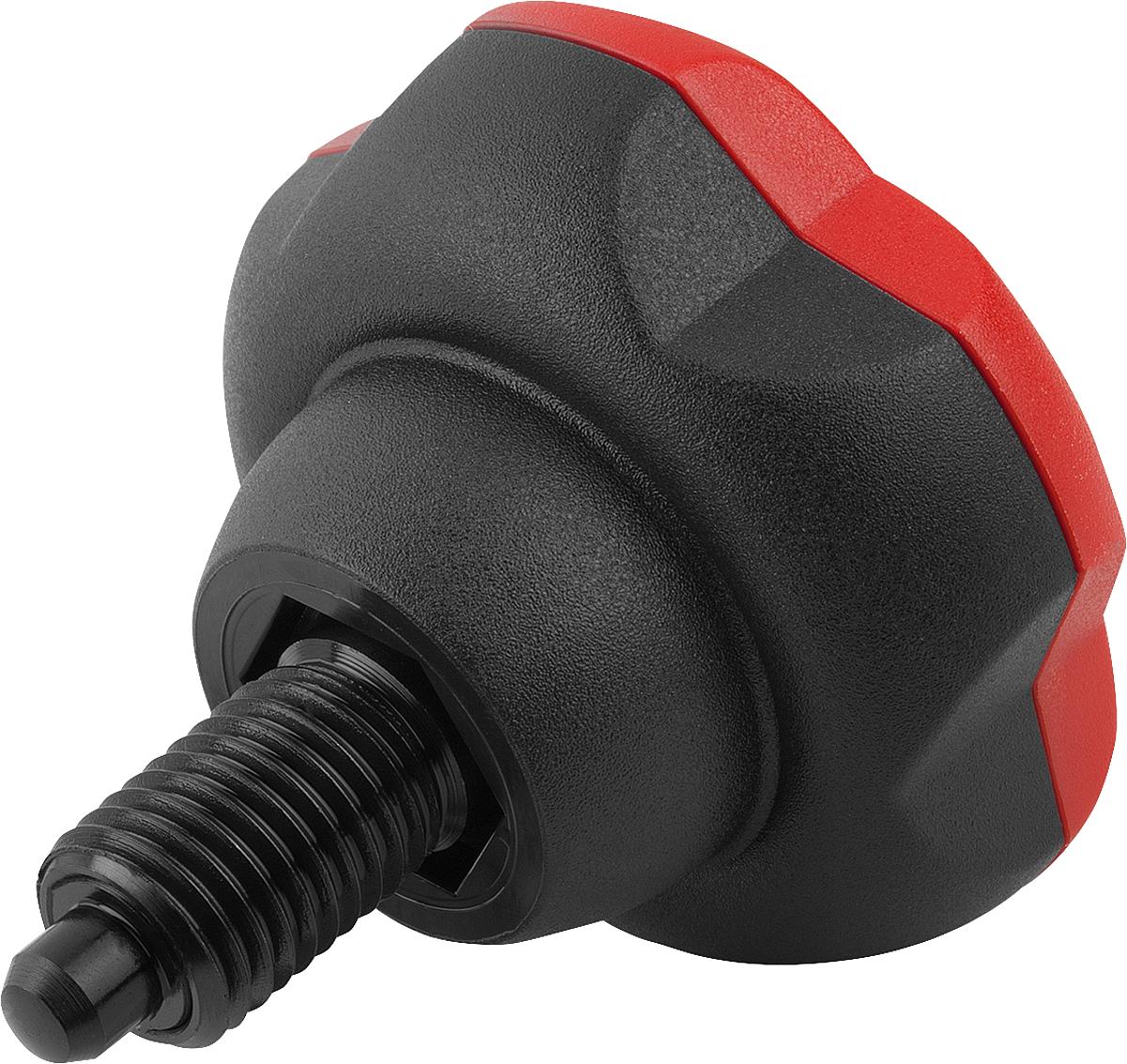 Kipp K0245.12066 ARRETIER  UND SPANNGRIFF GR.2, D=50, M12X1.5, DECKEL VERKEHRSROT - K0245-12066 ARRETIER UND SPANNGRIFF GR 2 - D 50 - M12X1-5 - DECKEL VERKEHRSROT