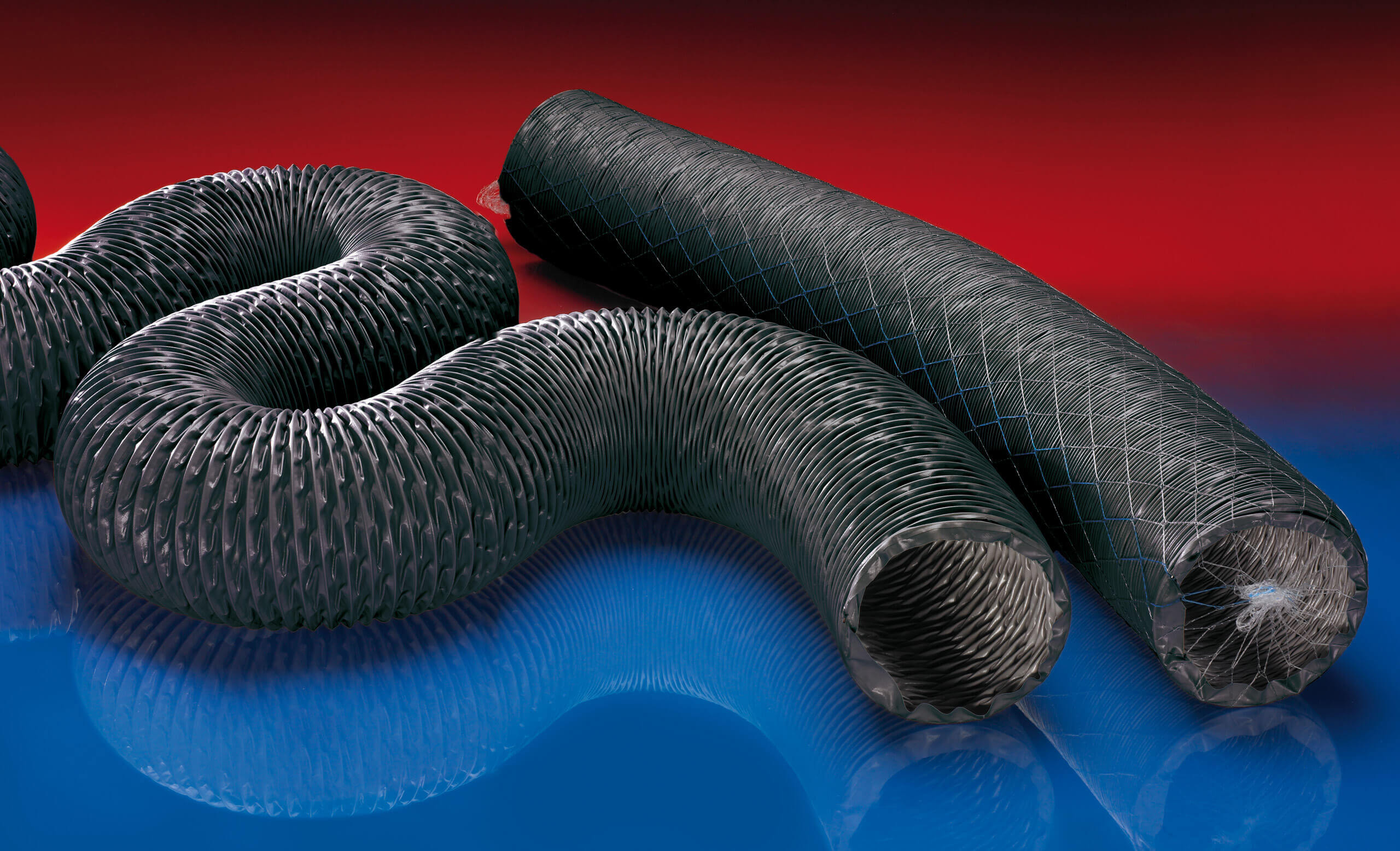 Norres 370-0102-0000-15 Polyurethan Lüftungsschlauch, (bis +125°C), Innen-Ø 100-102 mm, Aussen-Ø 110 mm, Biegeradius 41 mm - Norres 370 - PROTAPE PUR 370 -LD-