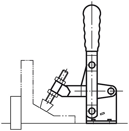 Norelem 05020-081 SCHNELLSPANNER VERTIKAL, MIT WAAGRECHTEM FUSS, D=M8 - Norelem 05020 Schnellspanner vertikal mit waagrechtem Fuss und vollem Spannarm