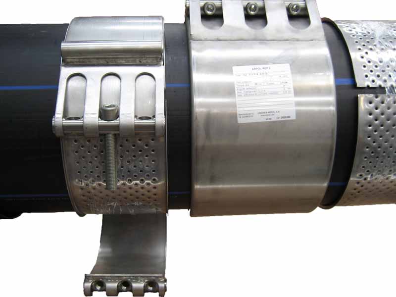 Leschhorn Ankerset, zugfest  MULTI-FIX, DA 400; PS 6; BL Ankerschelle 140; BL Verbindungsstab 677; Dichtung EPDM, Material A2 - MULTI-FIX - Rohrkupplung