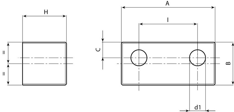 Leschhorn O410 Scharniere  I 30; A 48; Bohrung d1 8,5; Kunststoff PA, schwarz, - Boteco O410 Scharniere