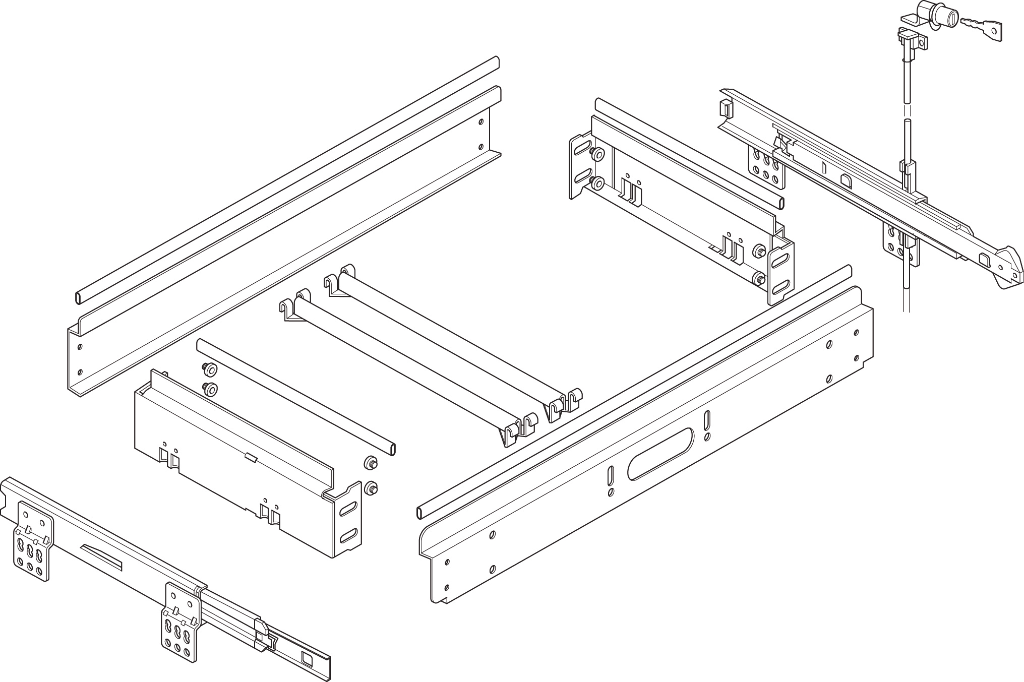 Accuride DAFR20-0500 Hängerahmen 1 x DIN A4 Einbaulänge 380-392 mm (Schiene separat zu bestellen) !! AUSLAUFARTIKEL !! - DAFR TZ
