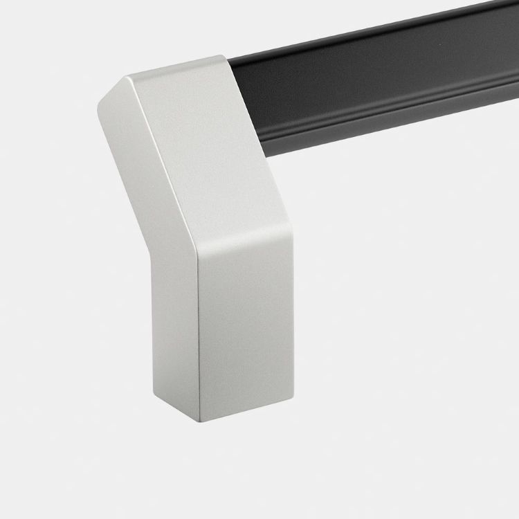 Leschhorn INMS-06-400-S14 stabile Maschinengriffe, A 400 mm, L 440 mm, Schenkel schwarz, Griffsteg schwarz, eloxiert - LE INMS-06 hochwertige Maschinengriffe im modernen Industriedesign