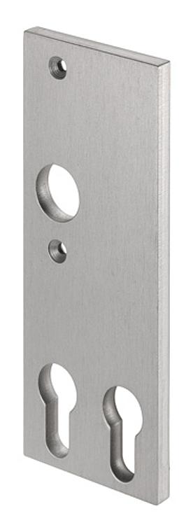 AMF 497DZ Doppelzylinder-Kurzschild, Abmessung: 62 x 156 x 7 mm, Bohrung für Drückerbetätigung: Ja - LE 497DZ Doppelzylinder-Kurzschild -Abbildung