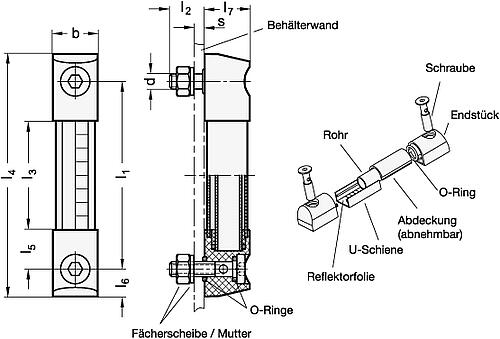 Ganter 654-127 ÖLSTANDSANZEIGER - GN 654 Oelstandsanzeiger-Skizze