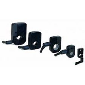 Fiama OP2-A-4,0-SX-10-R mechanische digitale  Positionsanzeigen, Ansicht A horizontal, Steigung 4,0mm, Anzeige nach 1 Umdrehung 04,0; SX= links steigend, Hohlwelle 10H7, Farbe G= schwarz, Drehmomentstütze, Achsabstand I= 18 mm - LE 70063 Wellenklemmflansch OP2 bis OP9