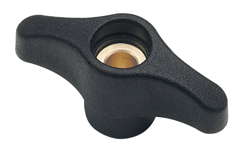 Leschhorn L808 Flügelmuttern  A 44; d 14; Bohrung d1 D05; Kunststoff PA, schwarz, - Boteco L808 Fluegelmuttern