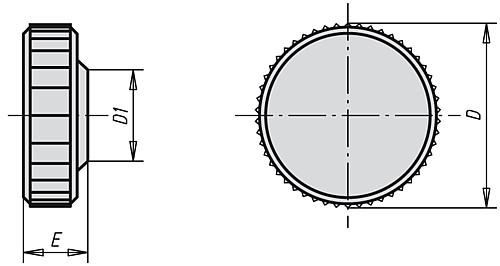 Kipp K0680.030 RÄNDELKNÖPFE FÜR SCHRAUBEN MIT INNENSECHSKANT - KIPP K0680 Raendelknoepfe fuer Schrauben mit Innensec