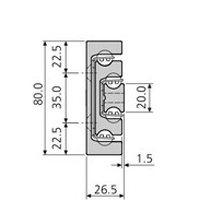 Accuride DA4160-0030-A Aluminium Schwerlast Teleskopschienen 100% Vollauszug, 26,5x80, SL 300, TR 300, 240kg - DA 4160 Accuride Teleskopschiene Profil