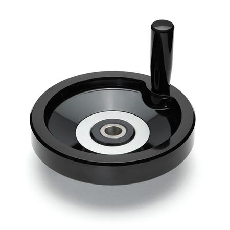 Ganter 520.2-100-B10-A Scheibenhandräder, Kunststoff, Buchse Edelstahl - GN-520-2-Scheibenhandraeder-Kunststoff-Buchse-Edelstahl-B-ohne-Nabennut-D-mit-drehbarem-Griff