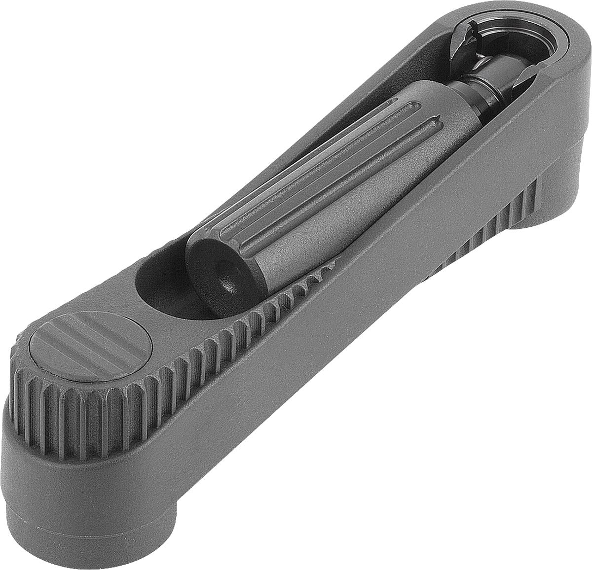 Kipp K0268.121204 NOVO.GRIP HANDKURBEL M.SICHERHEITSZYL., GRIFF, A=100, D=12H7 - K0268-121204 NOVO GRIP HANDKURBEL MIT SICHERHEITSZYL - GRIFF - A 100 - D 12H7