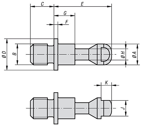 Kipp K0911.1412013 SPANNSCHRAUBE D=12, AUFNAHMEGEWINDE M12 - KIPP K0911 Spannschrauben -Heavy-