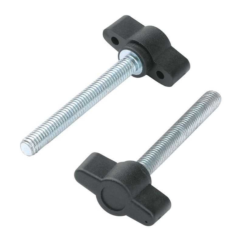Leschhorn L749 Flügelschrauben  A 28; d 11; Gewinde d1 M4; Kunststoff PA, schwarz, - LE 749 Fluegelschrauben-EcoLine-Abbildung