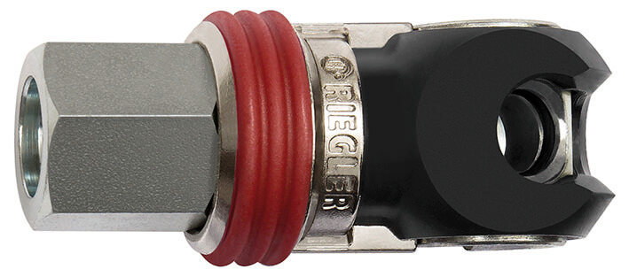 RIEGLER 424.02-SCH Schwenk-Sicherheitskupplung NW 7,2, EURO 7,2, Stahl, G 3/8 IG - LE71512 424-01-SCH Schwenk Sicherheitskupplung NW 7 2 - Innengewinde