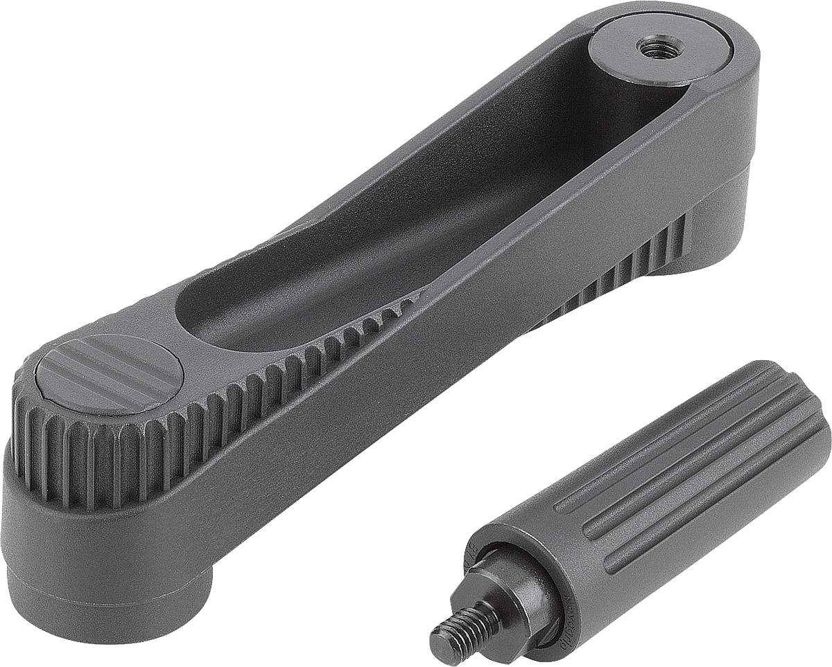 Norelem 06500-321003 NOVO.GRIP HANDKURBEL ZYL.GRIFF DREHBAR, GR.2, A=100, D=10H7 - 06500-321003 NOVO-GRIP HANDKURBEL ZYL-GRIFF DREHBAR - GR-2 - A 100 - D 10H7