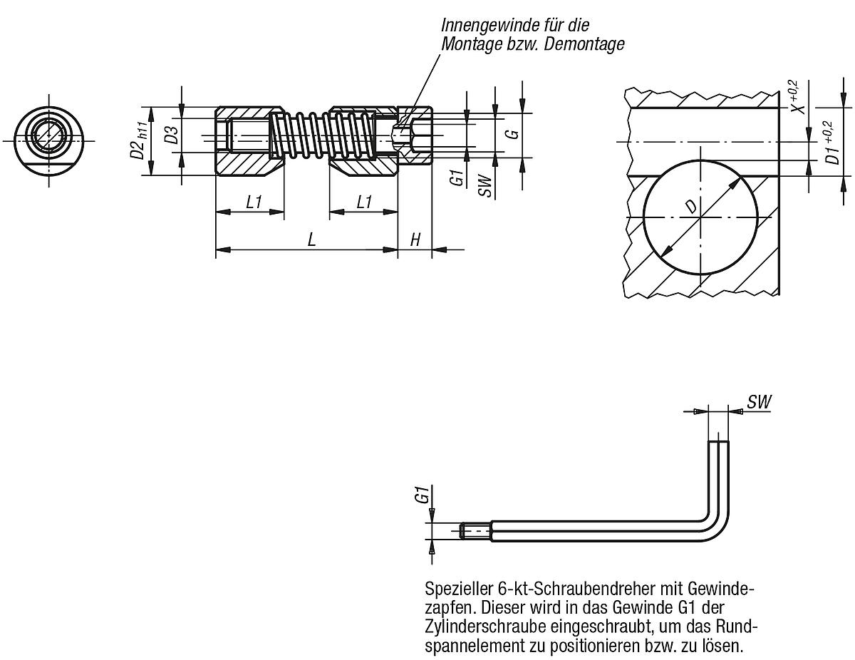 Norelem 03350-16 RUNDSPANNER - NLM 03350 Rundspannelemente - Massblatt